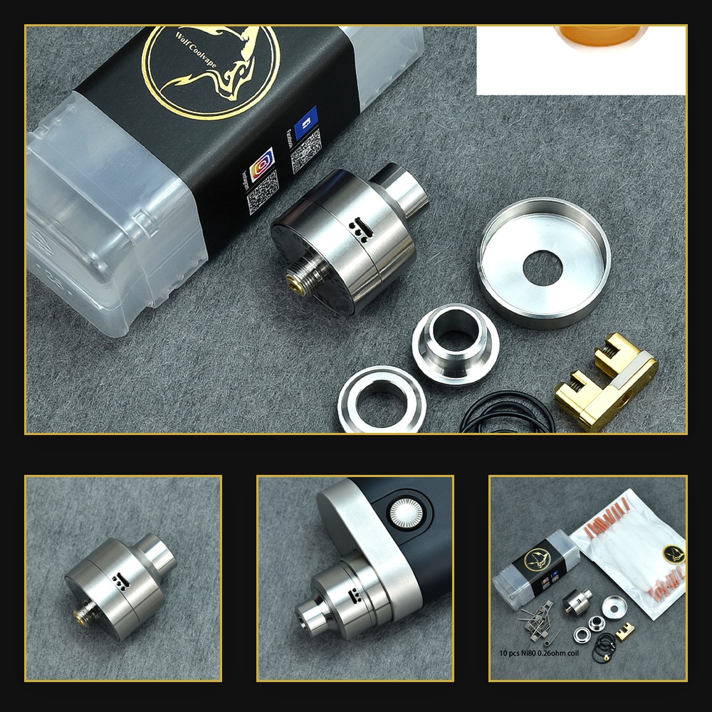 Wolfcoolvape Nisshoku RDA アトマイ - Accessories For Vaping のレビューと価格