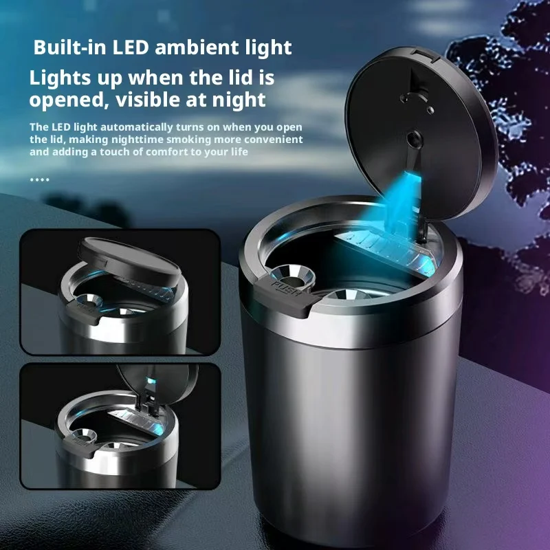 ポータブル LED 無煙車灰皿ユニバーサル自動車シガレットカ - Vape Decoration のレビューと価格